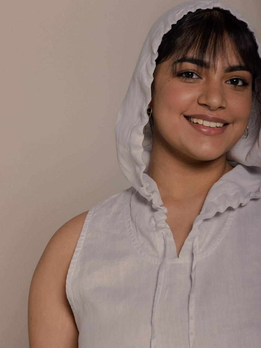 Releve Fashion Reistor Grey The Coastal Drive Sleeveless Hoodie Ethical Designer Brand Sustainable Fashion Conscious Clothing Purchase with Purpose Shop for Good