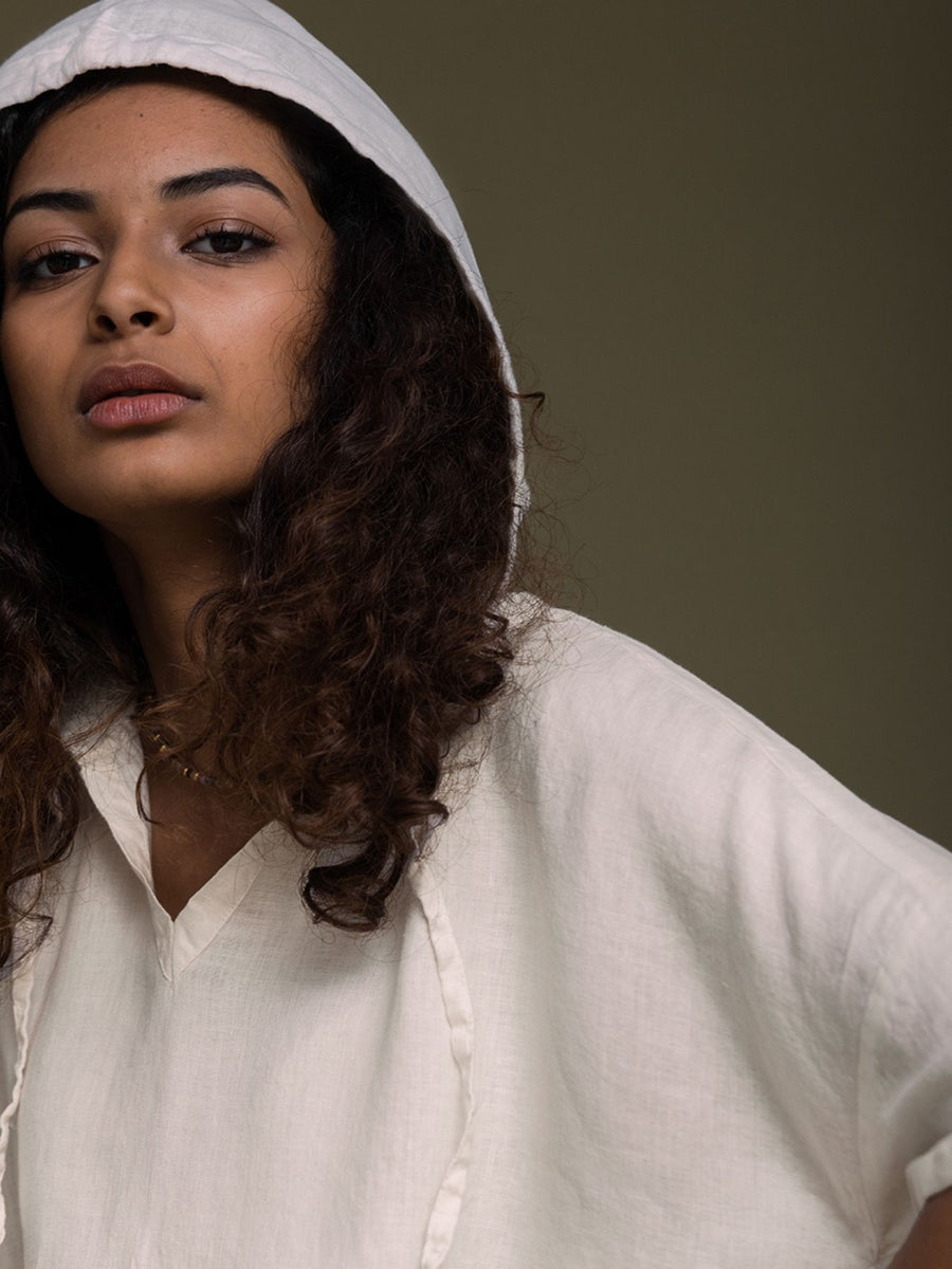 Releve Fashion Reistor White The Hemp Hoodie Ethical Designer Brand Sustainable Fashion Conscious Clothing Purchase with Purpose Shop for Good