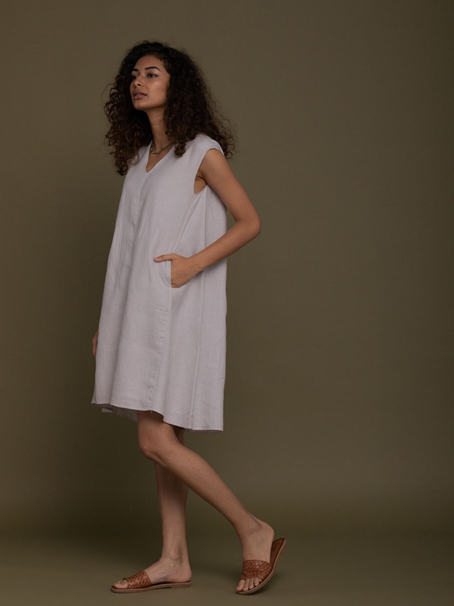 Releve Fashion Reistor Grey The Musical Dusk Sleeveless Dress Ethical Designer Brand Sustainable Fashion Conscious Clothing Purchase with Purpose Shop for Good