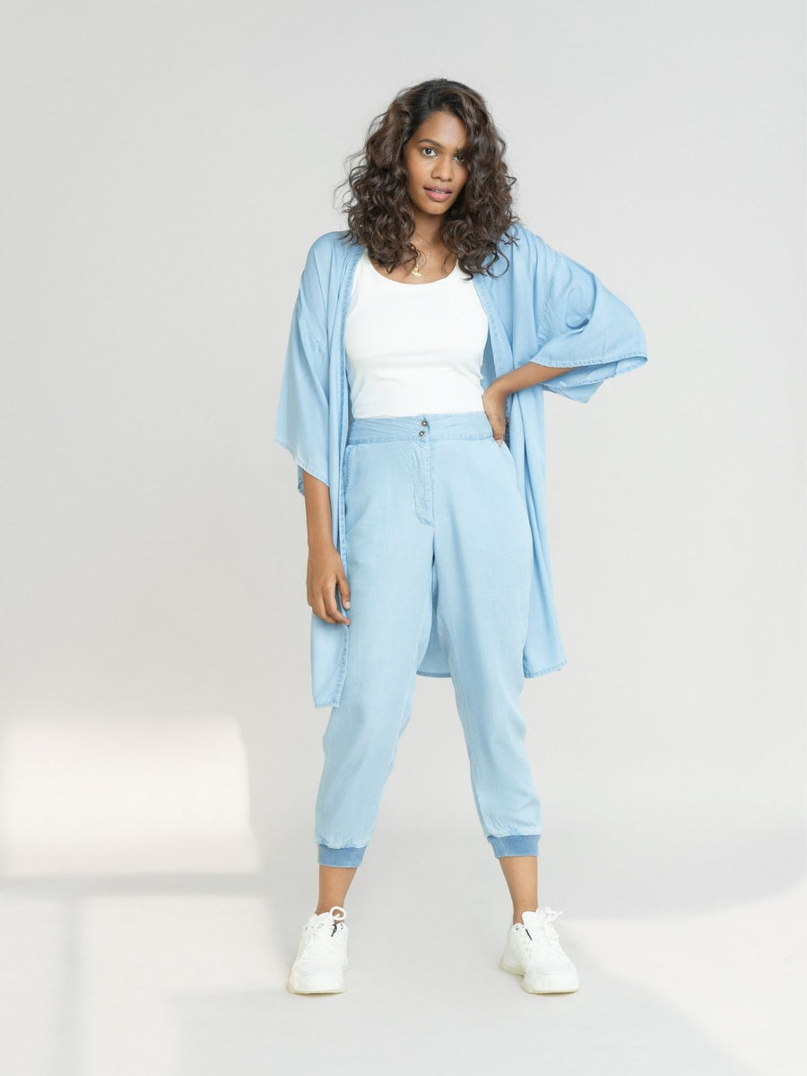 Releve Fashion Reistor Blue The Summer Sweats Pants Ethical Designer Brand Sustainable Fashion Conscious Clothing Purchase with Purpose Shop for Good