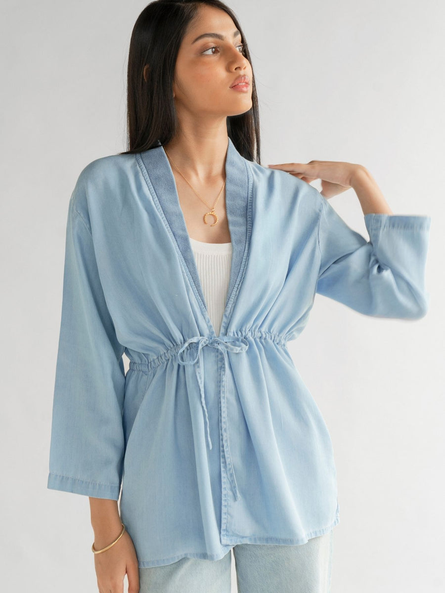 Releve Fashion Reistor Blue The Travel Light Jacket Ethical Designer Brand Sustainable Fashion Conscious Clothing Purchase with Purpose Shop for Good