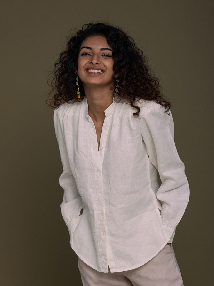 Releve Fashion Reistor Off White Wild River Shirt Shell Ethical Designer Brand Sustainable Fashion Conscious Clothing Purchase with Purpose Shop for Good