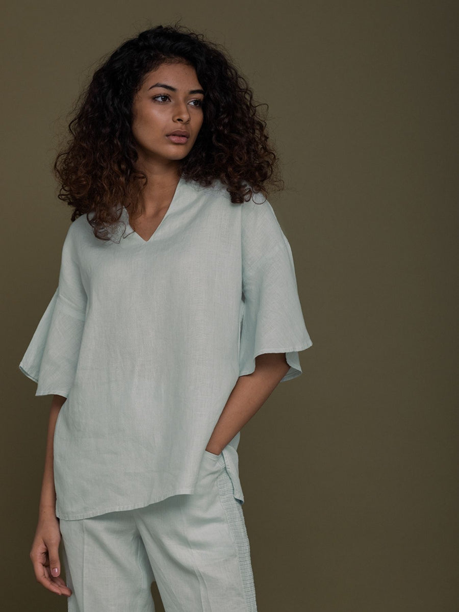 Releve Fashion Reistor Mint Wishing on Stardust Shirt Ethical Designer Brand Sustainable Fashion Conscious Clothing Purchase with Purpose Shop for Good