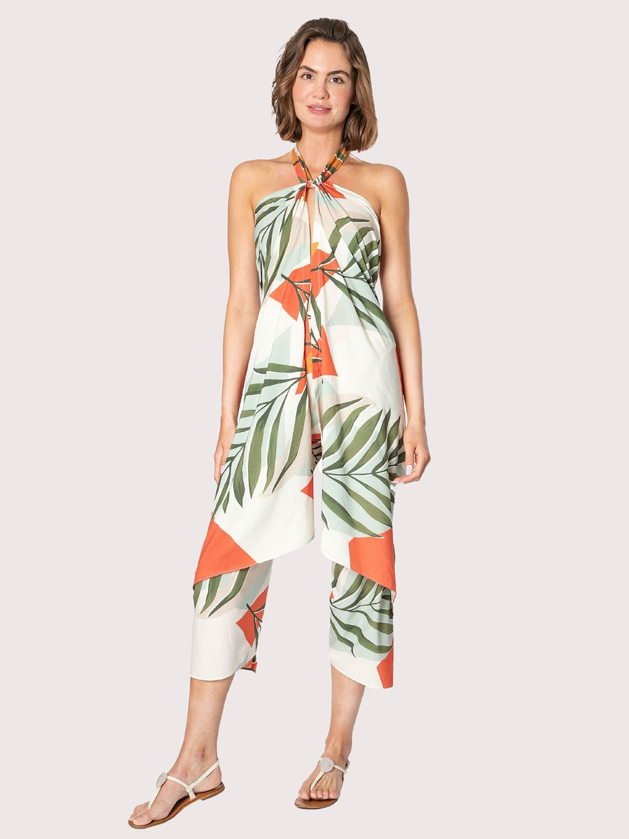 Releve Fashion SixtyNinety Tropical Print Short Multiwear Sarong Coverup Sustainable Resort Wear Slow Fashion Conscious Clothing Ethical Designer Brand Purchase with Purpose Shop for Good