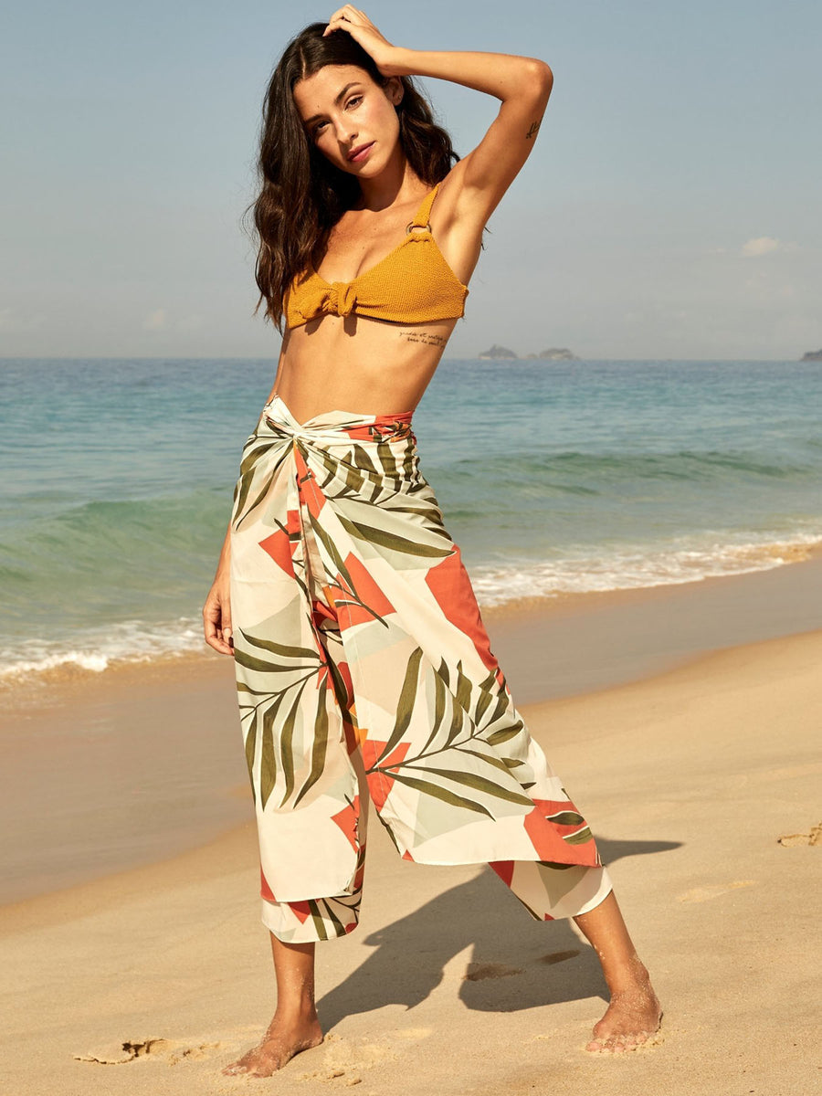 Releve Fashion SixtyNinety Tropical Print Short Multiwear Sarong Coverup Sustainable Resort Wear Slow Fashion Conscious Clothing Ethical Designer Brand Purchase with Purpose Shop for Good