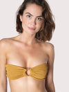 Releve Fashion SixtyNinety Mustard Yellow Brigitte Crinkle Bikini Top Sustainable Swimwear Beachwear Slow Fashion Conscious Clothing Ethical Designer Brand Purchase with Purpose Shop for Good