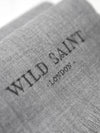 Releve Fashion Wild Saint London Grey Lightweight 100% Cashmere Scarf Sustainable Luxury Fashion Conscious Clothing and Accessories Ethical Designer Brand Animal-friendly Cruelty-free Handcrafted Purchase with Purpose Shop for Good