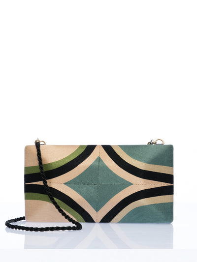 Releve Fashion Beatriz Green Beige Black Diamond Cheska Clutch Bag Ethical Designers Sustainable Fashion Brands Artisanal Handmade Accessories Purchase with Purpose Shop for Good