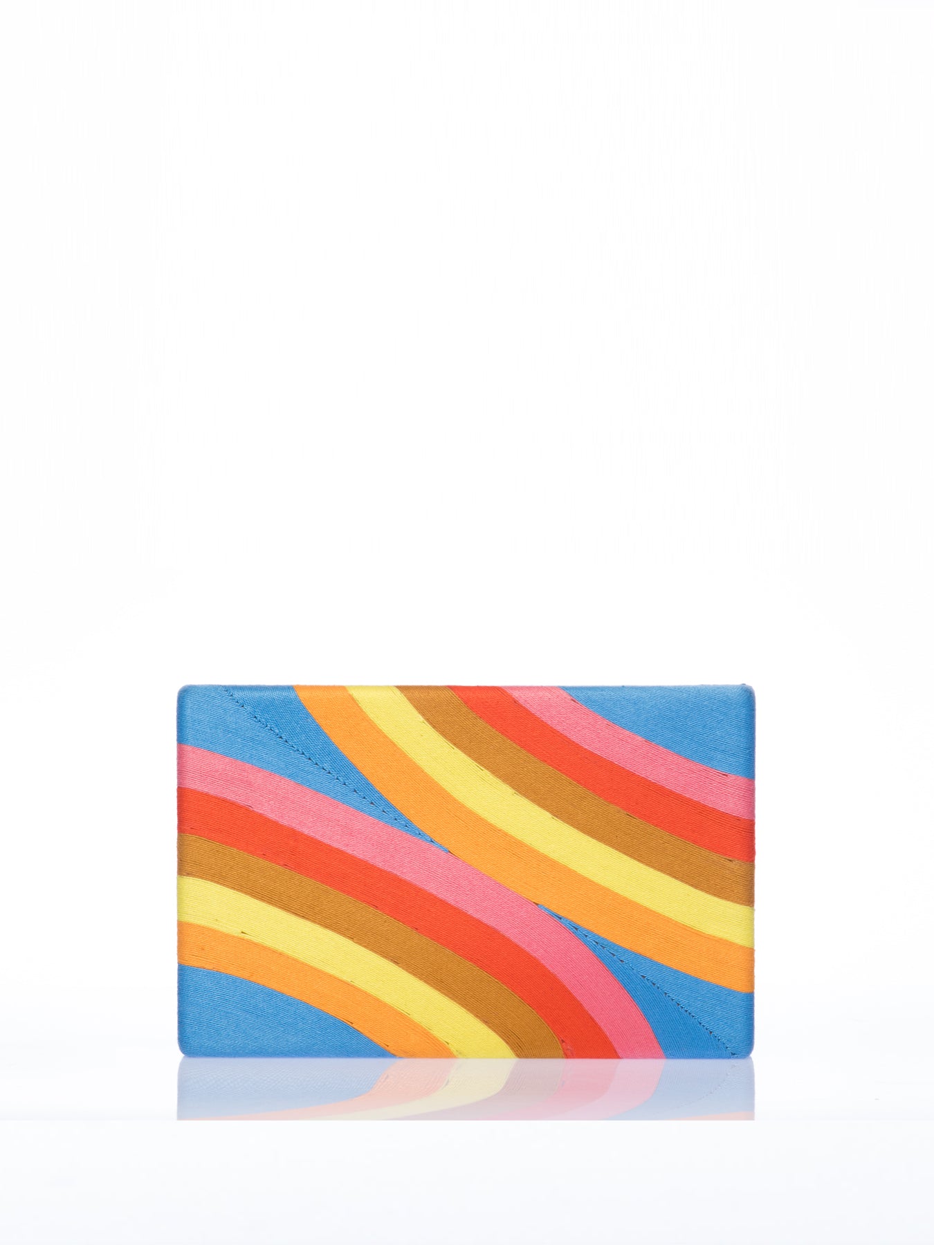 Releve Fashion Beatriz Blue Yellow Orange Marge Clutch Bag Ethical Designers Sustainable Fashion Brands Artisanal Handmade Accessories Purchase with Purpose Shop for Good