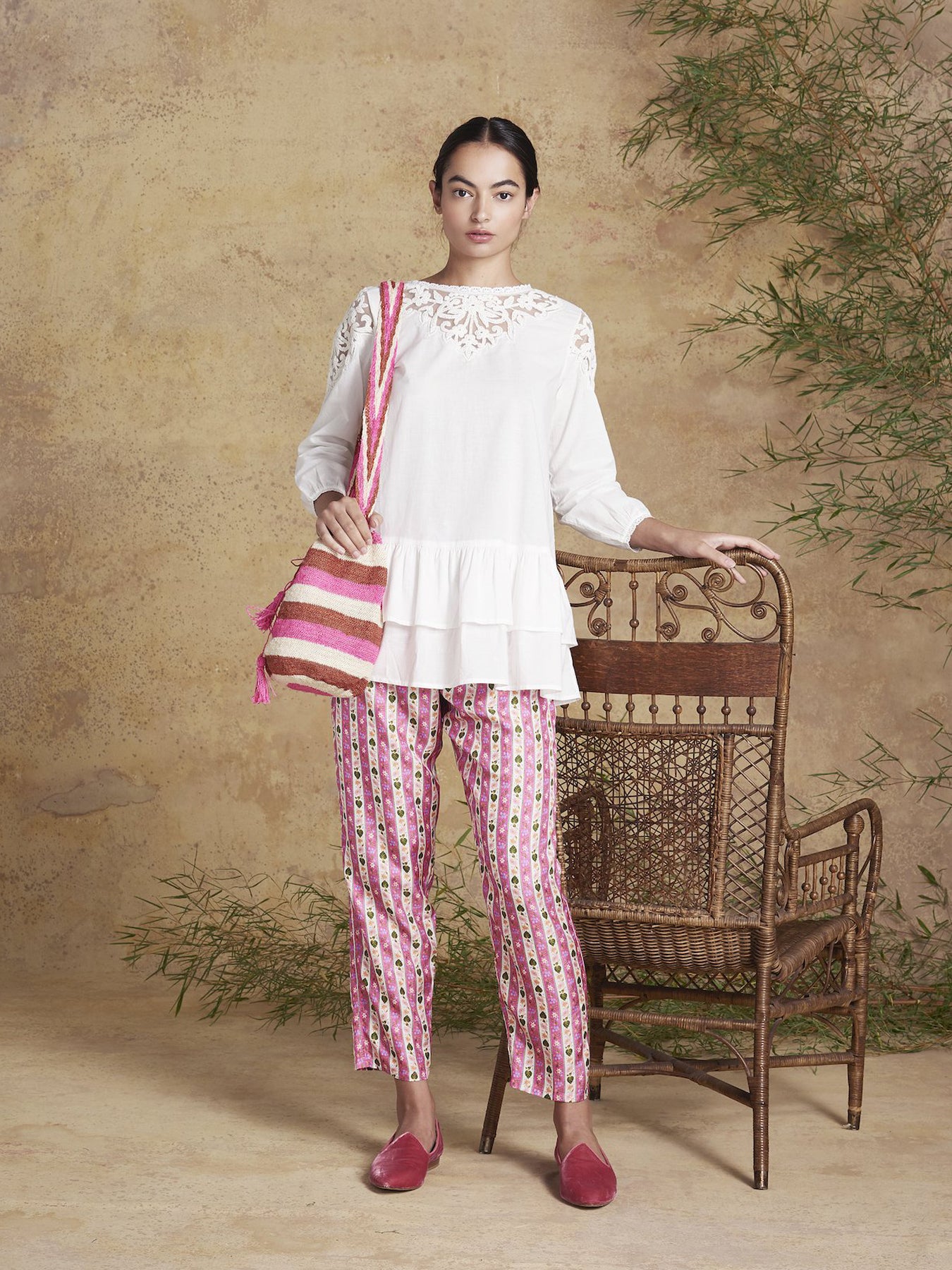 Releve Fashion Muzungu Sisters White Dana Blouse Fables Ethical Designers Sustainable Fashion Brand Handmade Artisanal Positive Fashion Conscious Luxury Purchase with Purpose Shop for Good