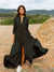 Amalfi Long Linen Dress, Black