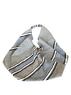 Releve Fashion Abury Grey Striped Cotton Hobo Bag Sustainable Ethical Fashion Brand Certified B Corp Positive Luxury Brands to Trust Butterfly Mark Positive Fashion Purchase with Purpose Shop for Good