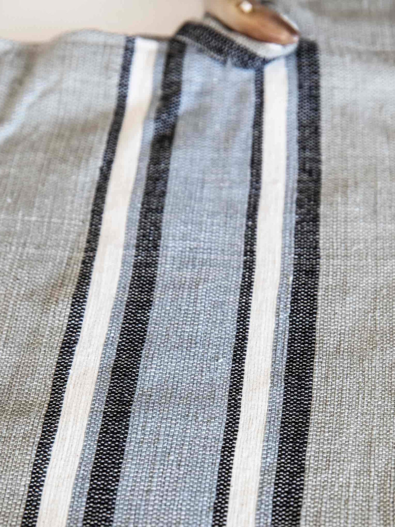 Releve Fashion Abury Grey Striped Cotton Hobo Bag Sustainable Ethical Fashion Brand Certified B Corp Positive Luxury Brands to Trust Butterfly Mark Positive Fashion Purchase with Purpose Shop for Good