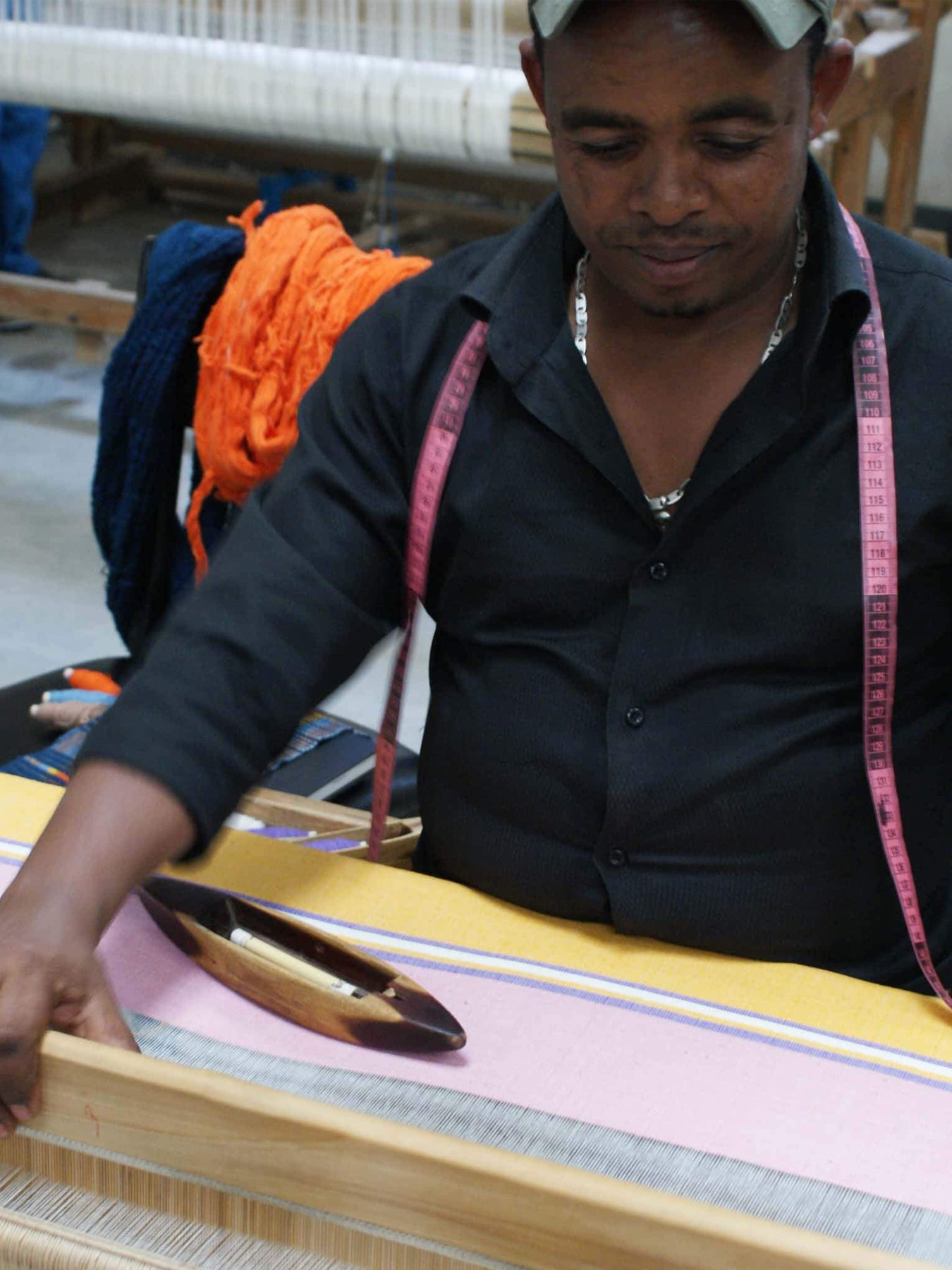 Releve Fashion Abury Pink Yellow Striped Cotton Hobo Bag Sustainable Ethical Fashion Brand Certified B Corp Positive Luxury Brands to Trust Butterfly Mark Positive Fashion Purchase with Purpose Shop for Good