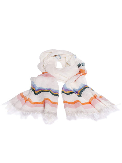 Releve Fashion Abury Extra Long Multicolour Light Summer Scarf Sustainable Ethical Fashion Brand Certified B Corp Positive Luxury Brands to Trust Butterfly Mark Positive Fashion Purchase with Purpose Shop for Good