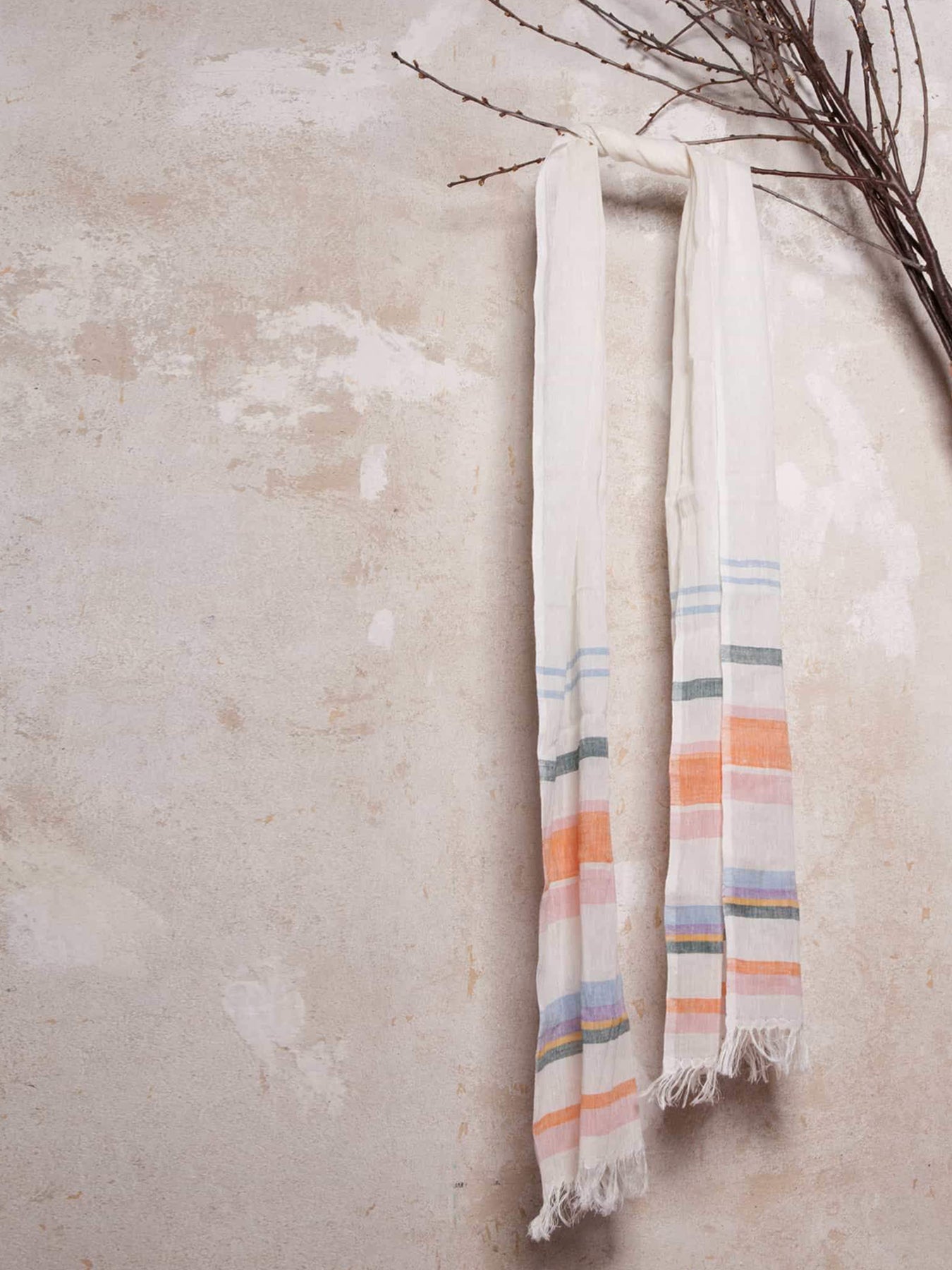 Releve Fashion Abury Extra Long Multicolour Light Summer Scarf Sustainable Ethical Fashion Brand Certified B Corp Positive Luxury Brands to Trust Butterfly Mark Positive Fashion Purchase with Purpose Shop for Good