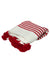 Striped Wool Throw, Red and Cream