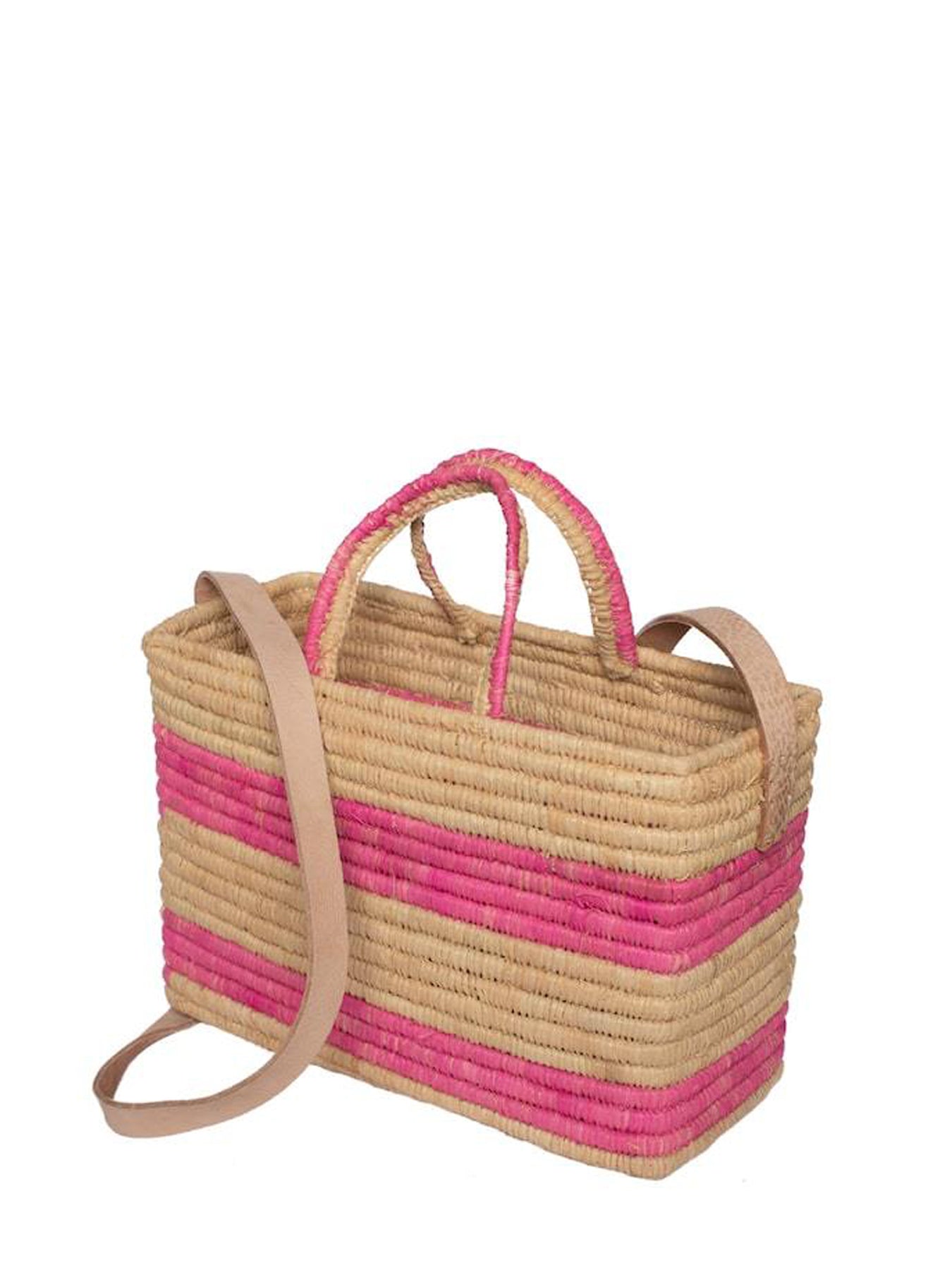 Raffia Summer Basket, Rosé / Natural