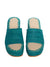 Raffia Plateau Slippers, Turquoise