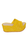 Releve Fashion Abury Raffia Summer Plateau Platform Sandals Yellow Sustainable Ethical Fashion Brand Certified B Corp Positive Luxury Brands to Trust Butterfly Mark Positive Fashion Purchase with Purpose Shop for Good