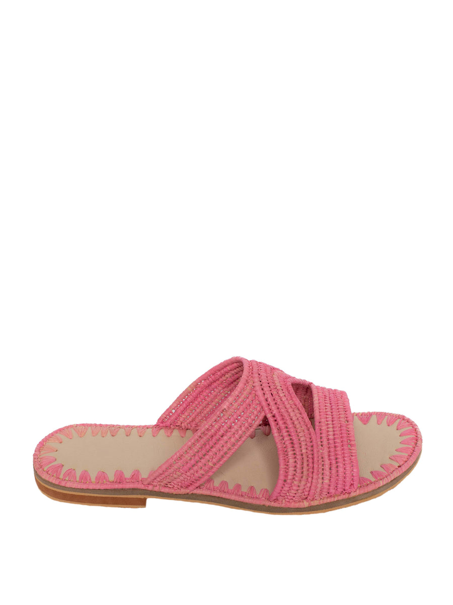 Releve Fashion Abury Raffia Summer Habeeba Slippers Rosé Sustainable Ethical Fashion Brand Certified B Corp Positive Luxury Brands to Trust Butterfly Mark Positive Fashion Purchase with Purpose Shop for Good