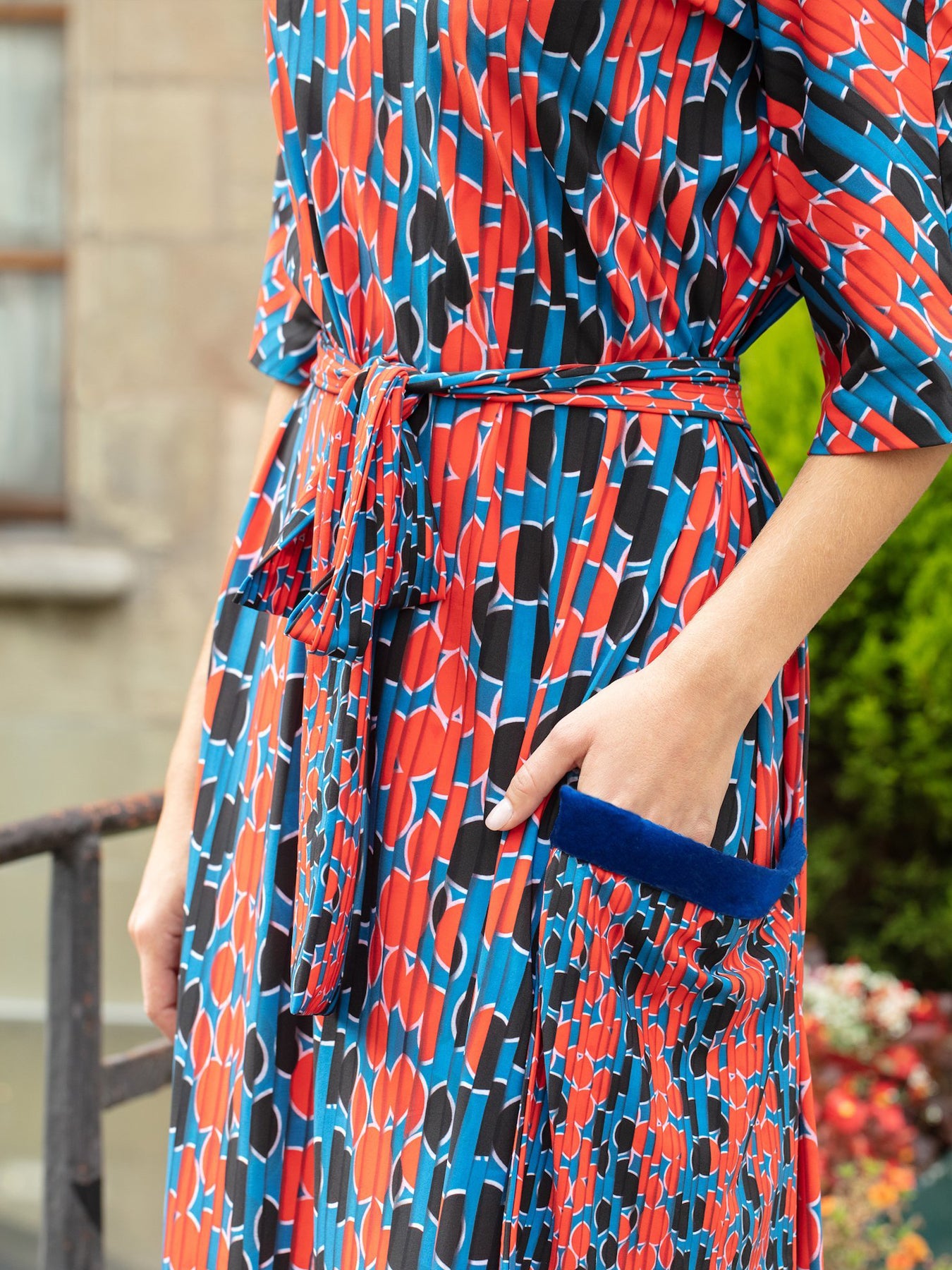 Releve Fashion | Appareal Emily Kaftan Dress, Red / Blue - Relev Fashion Releve Fashion | Appareal Emily Kaftan Dress, Red / Blue - Relev Fashion