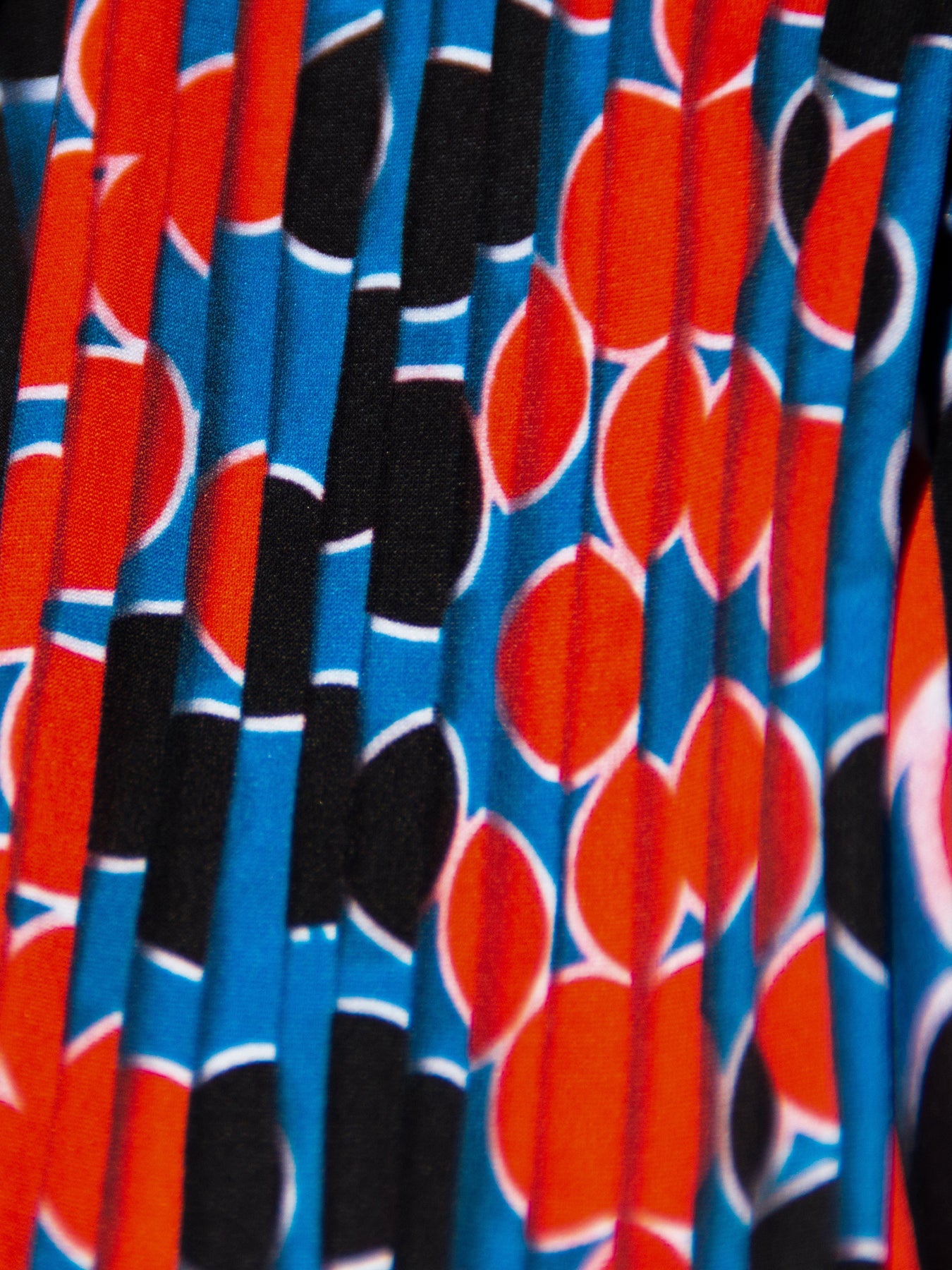 Releve Fashion Appareal Red and Blue Emily Pleated Wrap Dress Sustainable Fashion Conscious Clothing Ethical Designer Brand Technical Design Innovative Materials Purchase with Purpose Shop for Good