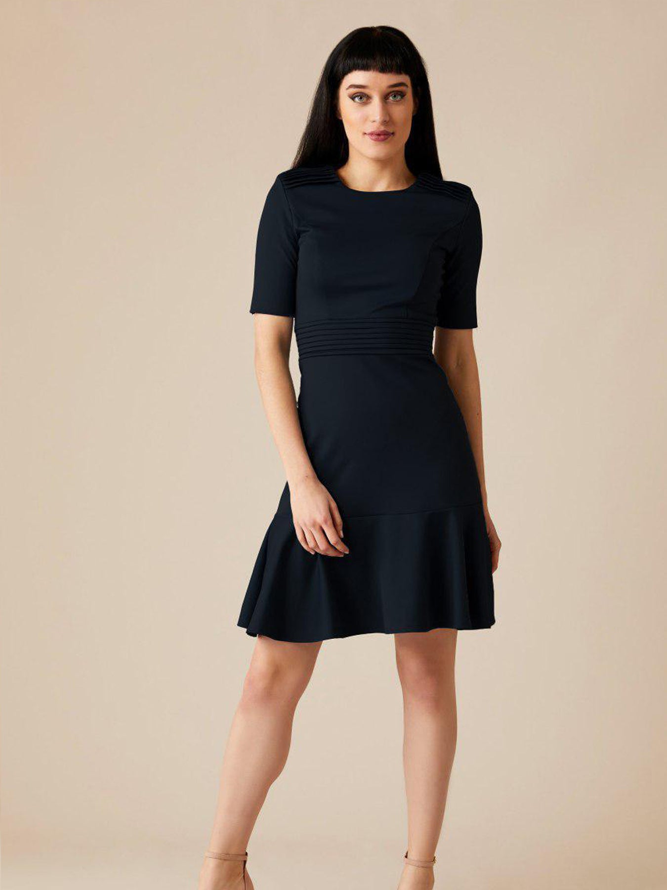 Releve Fashion Appareal Black Olesya Cotton Blend Dress Sustainable Fashion Conscious Clothing Ethical Designer Brand Technical Design Innovative Materials Purchase with Purpose Shop for Good