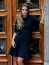 Releve Fashion Appareal Black Olesya Heavyweight Jersey Dress Sustainable Fashion Conscious Clothing Ethical Designer Brand Technical Design Innovative Materials Purchase with Purpose Shop for Good