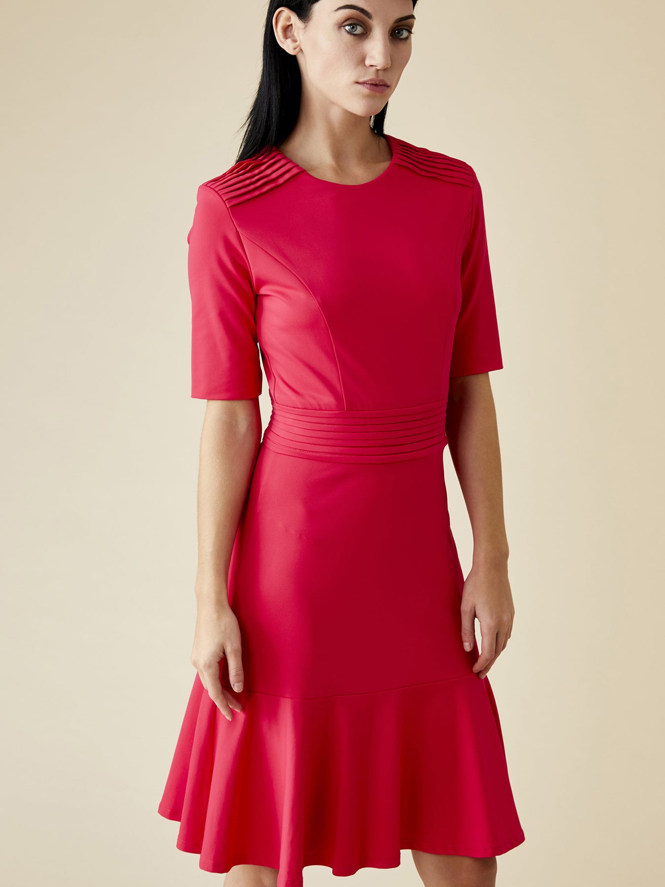 Releve Fashion Appareal Fuchsia Olesya Lightweight Jersey Dress Sustainable Fashion Conscious Clothing Ethical Designer Brand Technical Design Innovative Materials Purchase with Purpose Shop for Good