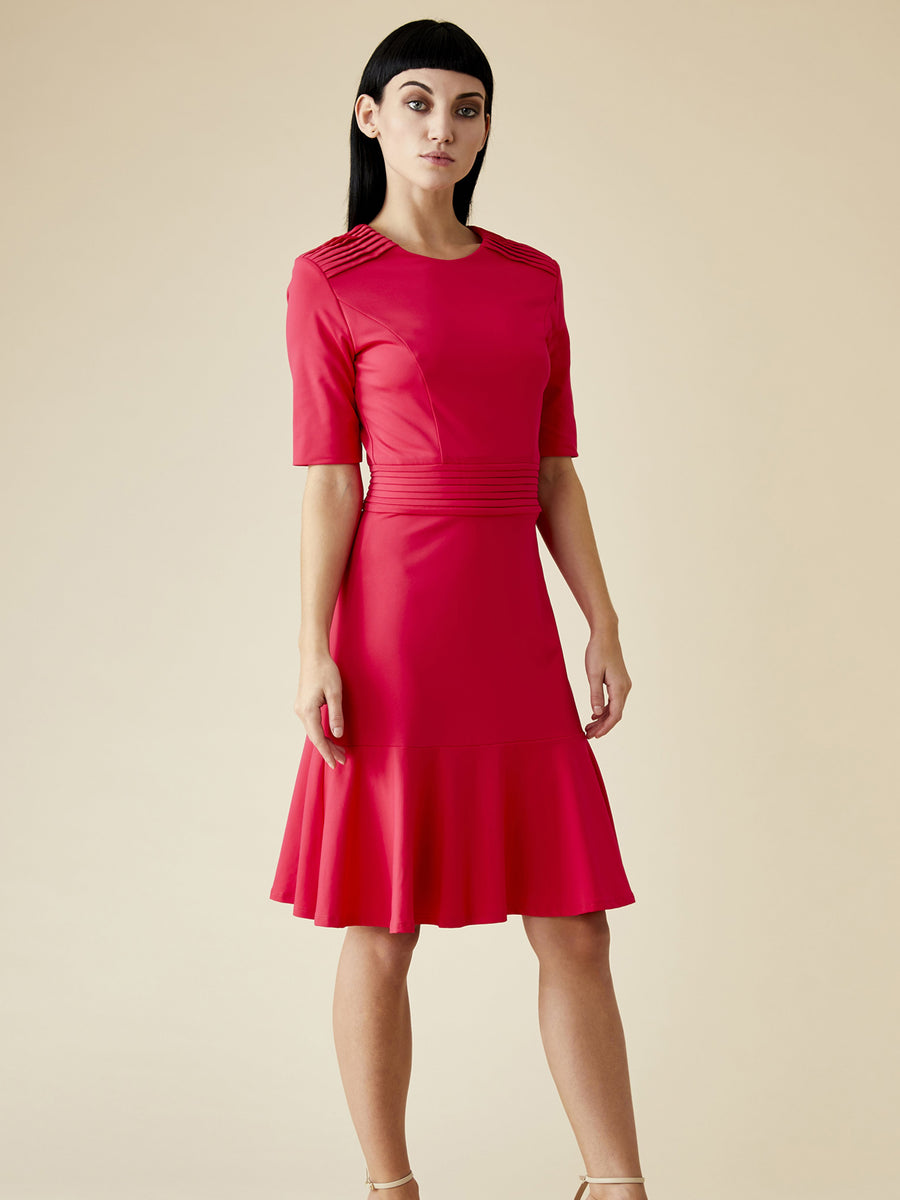 Releve Fashion Appareal Fuchsia Olesya Lightweight Jersey Dress Sustainable Fashion Conscious Clothing Ethical Designer Brand Technical Design Innovative Materials Purchase with Purpose Shop for Good