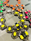 Releve Fashion Bea Valdes Epicenter Swarovski Necklace in Black and Neon Yellow Handmade Luxury Accessories Ethical Jewelry Designers Sustainable Fashion Brands Artisanal Purchase with Purpose Shop for Good