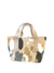 Painted Linen Tote Bag, Beige / Black / Gold