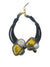 Bend Bugle Necklace with Semi-Precious Stones, Black / Yellow