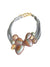 Bend Bugle Necklace with Semi-Precious Stones, Light Grey