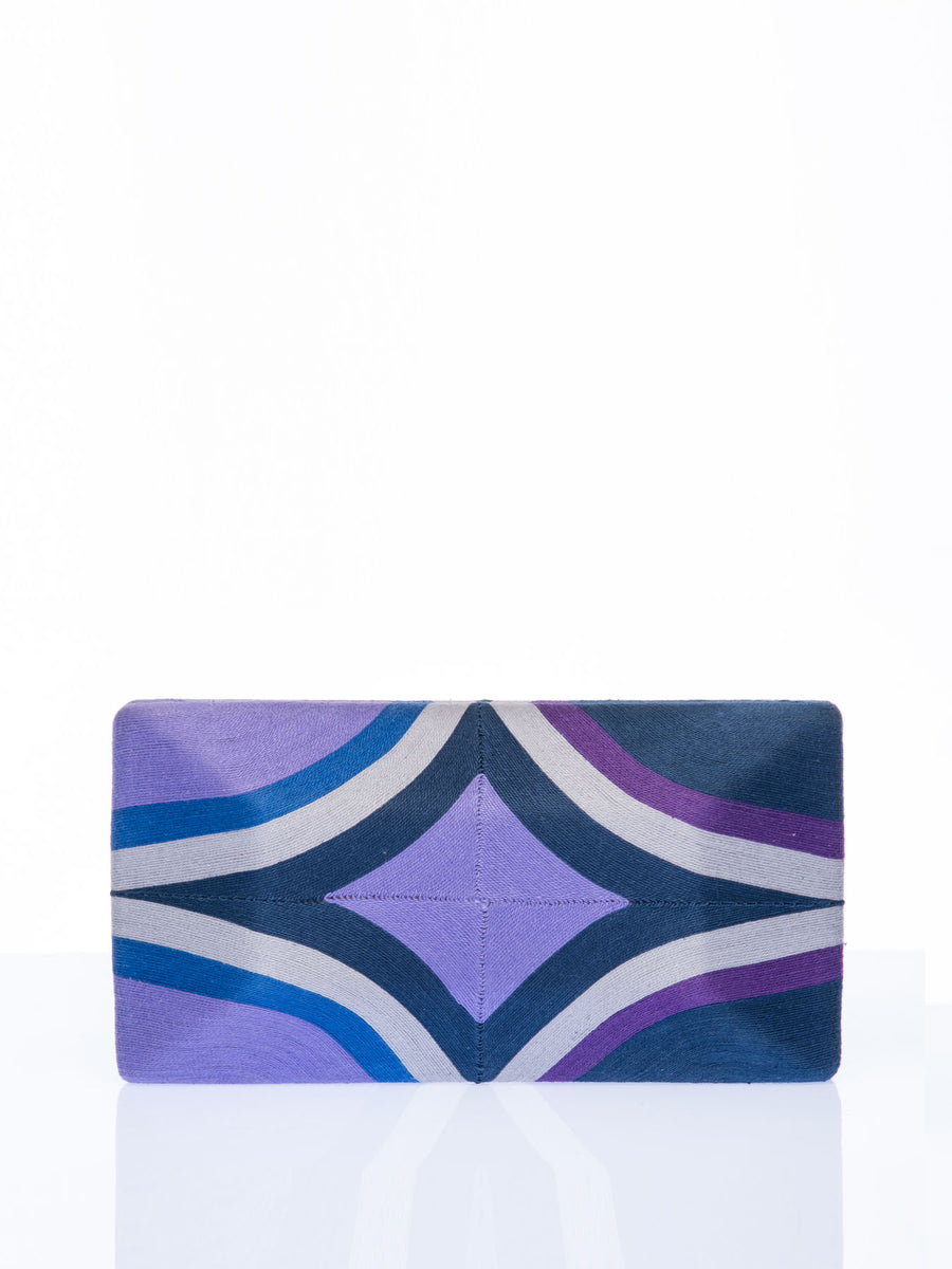 Releve Fashion Beatriz Purple Navy Grey Diamond Cheska Clutch Bag Ethical Designers Sustainable Fashion Brands Artisanal Handmade Accessories Purchase with Purpose Shop for Good