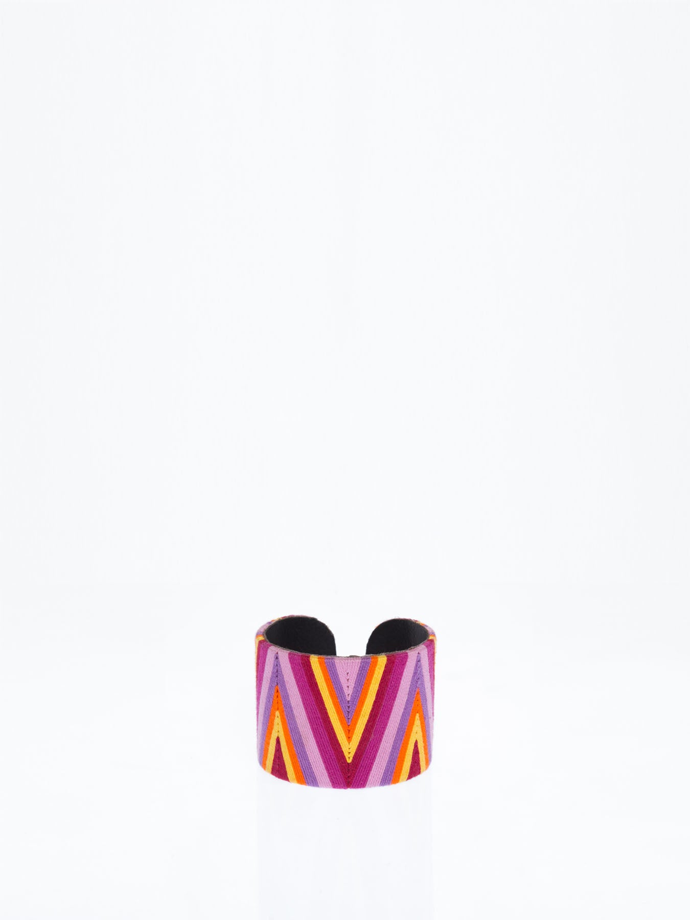 Releve Fashion Beatriz Chevron Cuff Purple Yellow Orange Ethical Designers Sustainable Fashion Brands Artisanal Handmade Accessories Purchase with Purpose Shop for Good