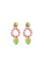 Lola Earrings, Pink and Light Green
