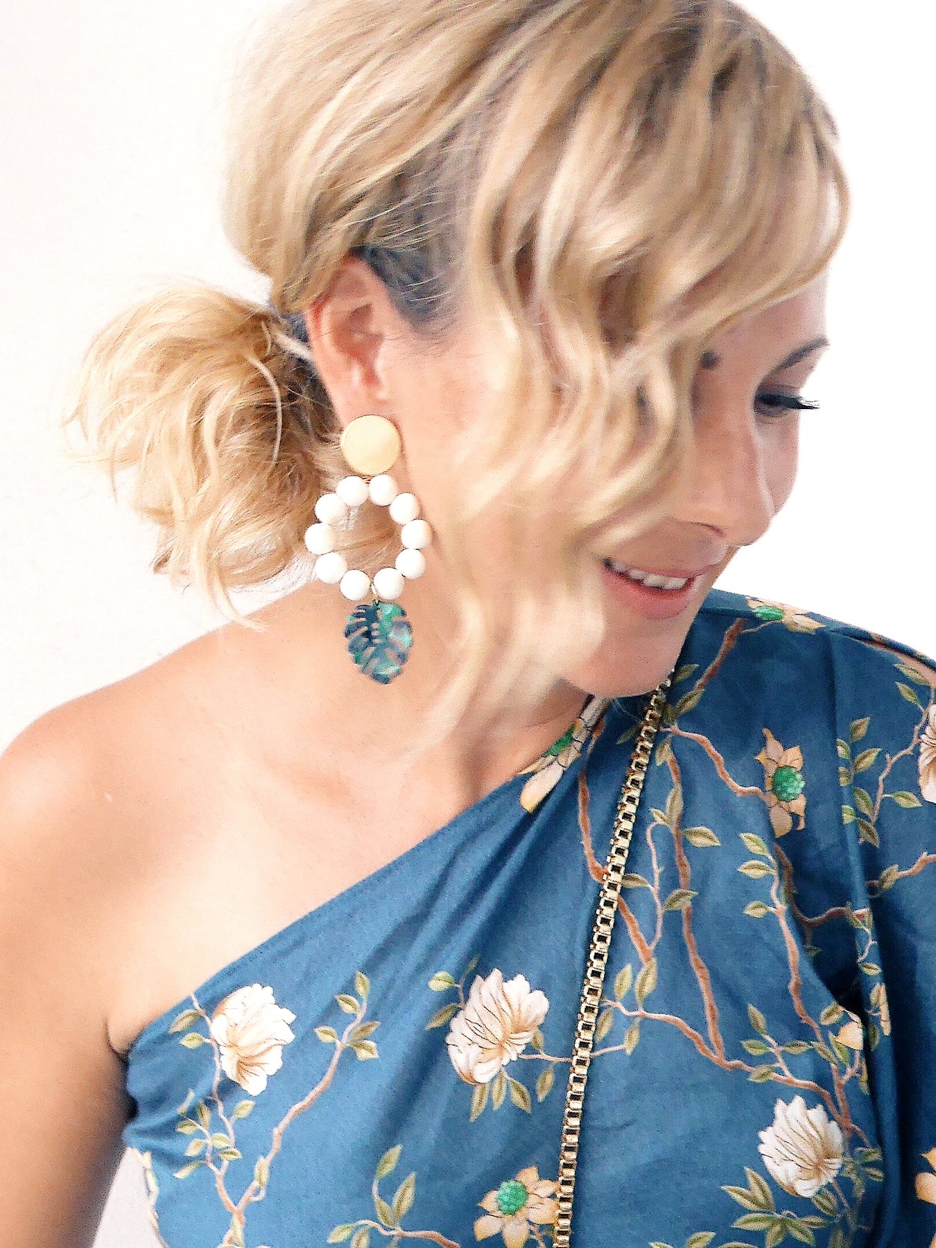 Releve Fashion Clare Hynes White Green Lola Earrings Ethical Designers Sustainable Fashion Brands Purchase with Purpose Shop for Good