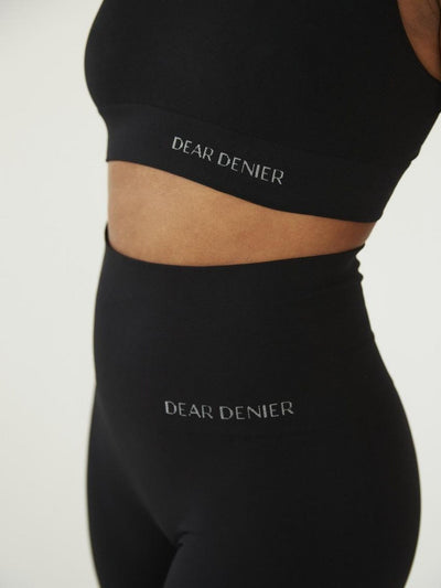 Releve Fashion Dear Denier Lena Seamless Rib Bra in Black Ethical Luxury Brand Sustainable Clothing Conscious Fashion Purchase with Purpose Shop for Good