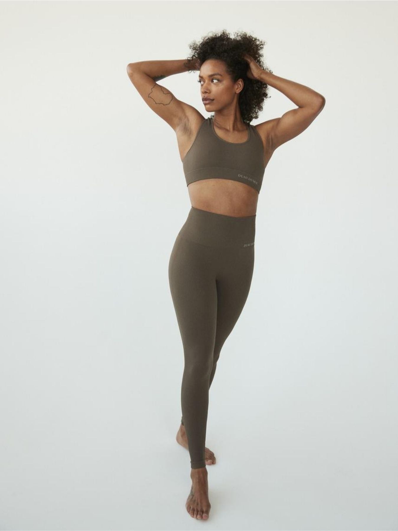Fit Yoga Pants Brown Leggings For Women Seamless Ribbed Leggings