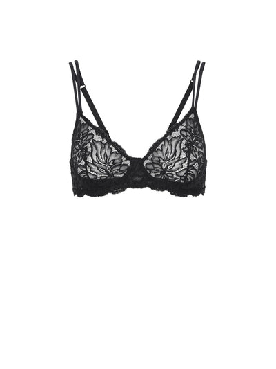 Releve Fashion Dear Denier Magnolia Recycled Wire-Free Lace Bra, Black Ethical Luxury Brand Sustainable Clothing Conscious Fashion Purchase with Purpose Shop for Good
