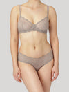 Releve Fashion Dear Denier Magnolia Recycled Wire-Free Lace Bra, Taupe Ethical Luxury Brand Sustainable Clothing Conscious Fashion Purchase with Purpose Shop for Good