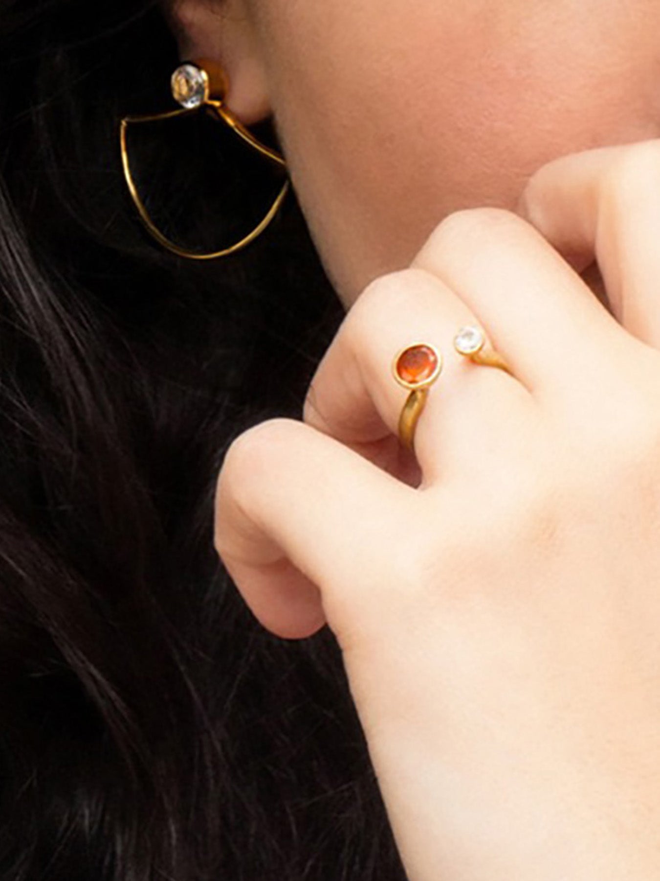 Relevé Fashion Emi & Eve Arkoun Earring Jackets in Gold Made of Recycled Missile Shells Responsible Luxury Conflict-Free Jewellery Ethical and Sustainable Designer Brand Purchase with Purpose Shop for Good