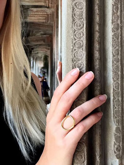Relevé Fashion Emi & Eve Freedom Ring in Gold Made of Recycled Missile Shells Responsible Luxury Conflict-Free Jewellery Ethical and Sustainable Designer Brand Purchase with Purpose Shop for Good