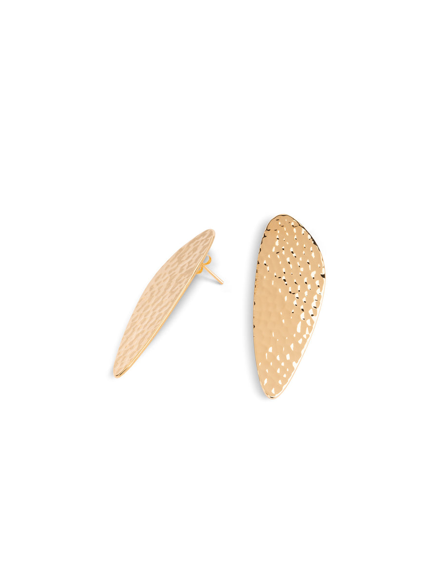 Relevé Fashion Emi & Eve Juno Hammered Earrings in Gold Made of Recycled Missile Shells Responsible Luxury Conflict-Free Jewellery Ethical and Sustainable Designer Brand Purchase with Purpose Shop for Good