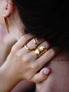 Relevé Fashion Emi & Eve Juno Hammered Wrap Ring in Gold Made of Recycled Missile Shells Responsible Luxury Conflict-Free Jewellery Ethical and Sustainable Designer Brand Purchase with Purpose Shop for Good