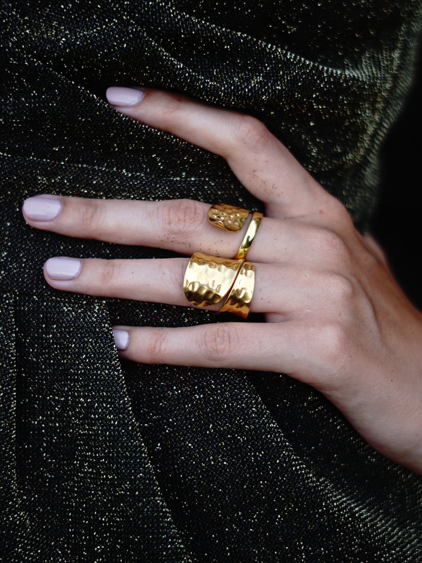 Hammered gold sale ring womens