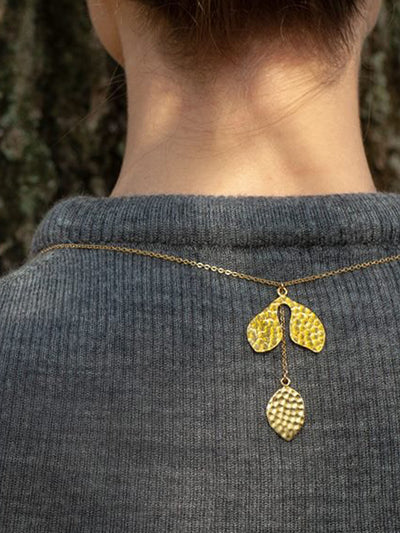 Relevé Fashion Emi & Eve Naturae Necklace Gold Made of Recycled Missile Shells Responsible Luxury Conflict-Free Jewellery Ethical and Sustainable Designer Brand Purchase with Purpose Shop for Good