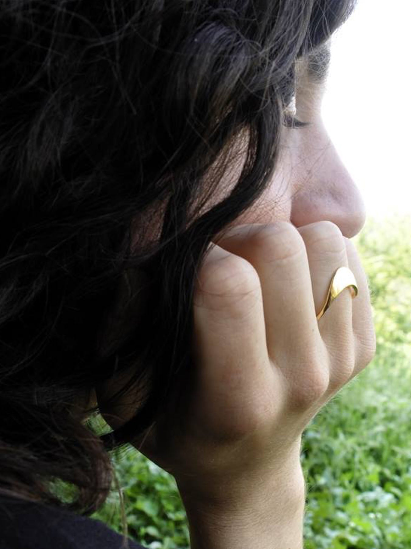 Relevé Fashion Emi & Eve River Ring in Gold Made of Recycled Missile Shells Responsible Luxury Conflict-Free Jewellery Ethical and Sustainable Designer Brand Purchase with Purpose Shop for Good